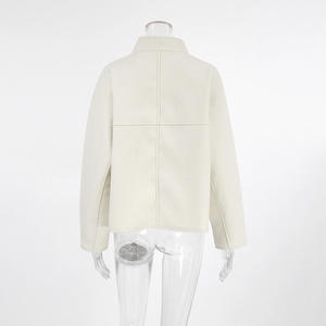 SIDDIQUI HOSINEX – Manteau décontracté élégant en daim de vache tricoté avec doublure en fourrure de raton laveur pour femme, grande taille, manches longues, couleur unie, collection automne - Product Image 6