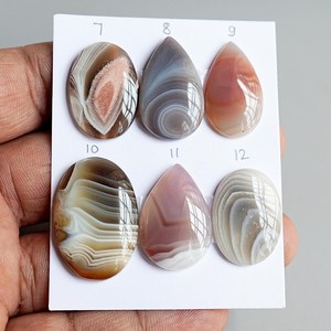 Piedras Preciosas Sueltas de Ágata Natural de Botswana, Tipo Cabujón, para Joyería, Variedad de Tamaños y Formas, Lote al por Mayor - Product Image 2