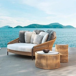 New Commercial Aluminum Daybed With Side <b>Table</b> Woven Rope Comfortable Waterproof Cushion For Outdoor, Park & Patio - Anjani - Product Image 1