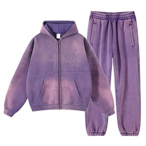 Conjunto Deportivo de Invierno para Hombre con Capucha, Estilo Moderno, 100% Algodón, Forro Polar Ecológico, Cómodo, Transpirable, Color Sólido, Informal, para Uso Diario - Product Image 3