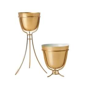 Pots à plantes élégants plaqués or avec support, pour la maison, le salon et le jardin, à prix avantageux - Product Image 6