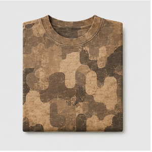 Camiseta de Manga Corta para Hombre con Estampado de Camuflaje Color Camel Taupe Desgastado Personalizada MTS-CAMO-0030 - Product Image 5