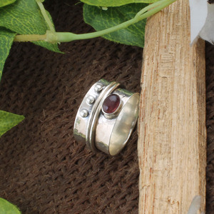 Wholesale 925 <b>Sterling</b> <b>Silver</b> Bezel Set Classic Multi Band Meditation <b>Anxiety</b> Fidget <b>Ring</b> for Wedding & Party Occasions Unisex - Product Image 1