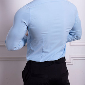 Men's 100% Cotton Satin Button-Down <b>Shirts</b> Casual Custom Logo Long Sleeve Solid Color Breathable <b>Plus</b> <b>Size</b> - Product Image 2