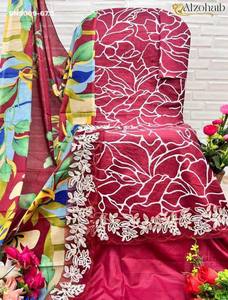 Nueva colección premium de algodón con estampados y parches bordados, salwar-kameez y dupatta semicosturados, ropa étnica. - Product Image 6