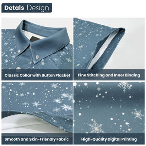 Golf à séchage rapide pour hommes OEM pour polo Maillot respirant en spandex/polyester Logo imprimé - Product Image 5