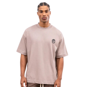 T-shirt en coton surdimensionné pour homme, logo discret sur la poitrine, streetwear, manches courtes, décontracté, mode, fabrication OEM - Product Image 5