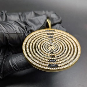 Colgante de Diamantes con Diseño de Cruz Geométrica, Joyería Hiphop para Hombre, Amuleto, Regalo - Product Image 2