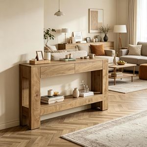 Consolle Moderna di Lusso con Vano Portaoggetti e Piano in Pietra Rustica per Soggiorno, Ingresso, Appartamento o Arredamento Alberghiero - Product Image 4