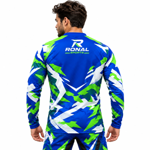 Maillot de cyclisme VTT unisexe pour garçons et adultes, grande taille, manches longues, respirant, séchage rapide, impression par sublimation personnalisée sur le devant - Product Image 4