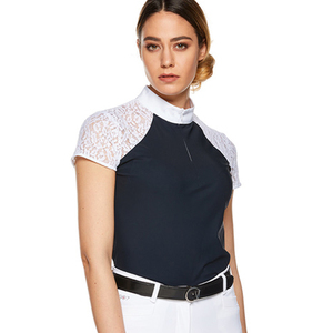Women Equestrian Show <b>Shirt</b> Breathable Stretch Baselayer Horse Riding Competition Top OEM Manufacturer - Product Image 1