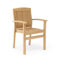 Ensemble de table à manger carrée moderne avec 10 chaises empilables en teck massif couleur bois naturel pour hôtel, usage extérieur, écologique et résistant à l'eau