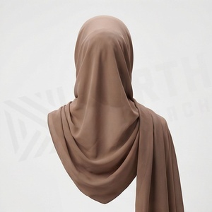 Hiyab de Chifón de Color Sólido para Mujer, Transpirable, para Uso Diario, Pañuelo Étnico de Oriente Medio - Product Image 2