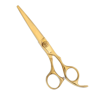 Ciseaux de coiffure professionnels dorés en métal, ciseaux manuels pour la coiffure, pour usage en salon de coiffure - Product Image 1