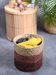Crafted Home Seagrass Decorative <b>Basket</b> Handmade <b>Storage</b> <b>Basket</b> Wholesale eco-friendly Made in Vietnam - Product Image 4