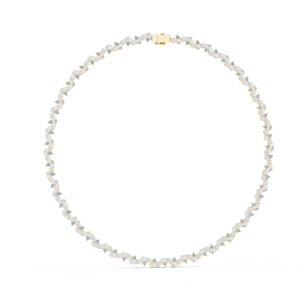 Bracelet en argent plaqué or 24 carats avec diamants taille baguette et maillons en forme de barre pour femme, bijou tendance pour les soirées - Product Image 3