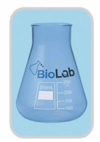Bécher en verre bleu gradué, flacon de laboratoire, récipient de mélange chimique, conforme à la norme DIN ISO 24450 - Product Image 3