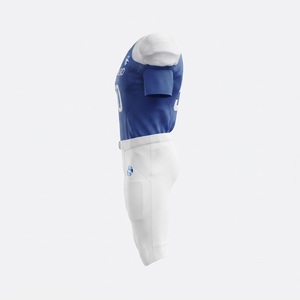 Custom Blue and White American Football <b>Padded</b> Jersey and Pants Set Two-Tone Team Uniform with Player Number Sublimated Uniform - Product Image 4