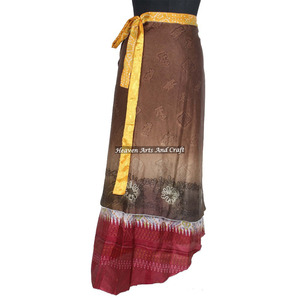 Nuevo Faldón Envolvente Reversible de Seda 100% Vintage de Dos Capas, Faldón Envolvente Mágico de Seda Vintage Reversible de 38 Pulgadas, Tipo Halter Tubo - Product Image 1