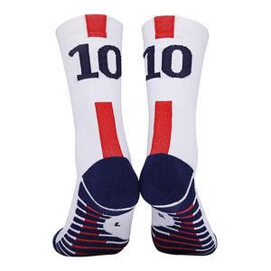 White Basketball <b>Socks</b> Red Navy Blue Accents Number 30 Jacquard Knitted Athletic No Show for Adults Summer Wear Yoga Volleyball - Product Image 6