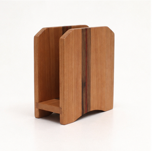 Handcrafted Vertical Wooden Napkin <b>Holder</b> Mixed Hardwood Striped Design <b>Tissue</b> Paper Stand For <b>Kitchen</b> Dining Table & Home Decor - Product Image 1