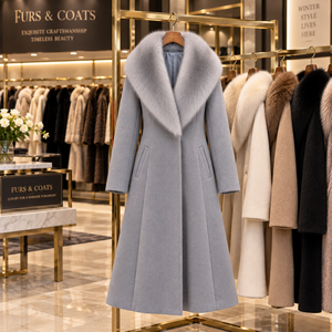 Manteau en fourrure de luxe pour femmes, manteau long en fourrure d'hiver, veste en fausse fourrure tendance, manteau en fourrure pelucheuse, vêtements d'extérieur élégants pour femmes, vêtements d'extérieur pour temps froid - Product Image 1