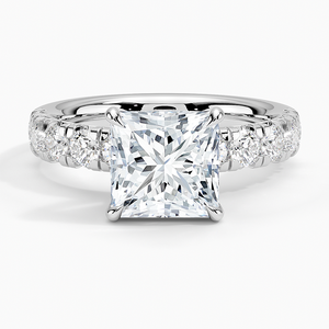 Anillo BOJ 0128 con Corte Princesa, Plata 925, Anillo Solitario de Diamantes con Engaste Francés de Lujo, 2ct, Color D, VVS1, Moissanita, Certificado GRA - Product Image 1