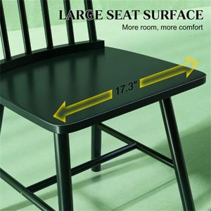 Juego de Cuatro Sillas de Comedor de Madera Negra, Sillón de Cocina con Asiento Cómodo para Uso Doméstico - Product Image 3