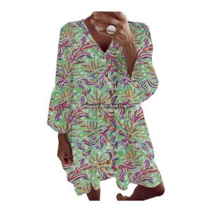 Túnica india con estampado floral bohemio para mujer, diseño bohemio, estilo gipsy hippie, ropa de algodón, ropa de la India y Pakistán - Product Image 1