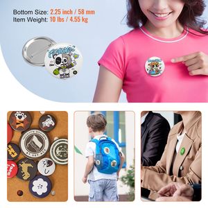 Set di 500 Componenti per Badge Personalizzati da 2,25 Pollici (58mm) con Chiusura a Perno, in Latta, Include Pulitore per Bottoni in Plastica/Metallo - Product Image 6
