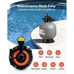Système de filtration de sable pour piscine enterrée de 20 pouces, 50 GPM, avec vanne multi-ports 7 voies pour spa - Product Image 3