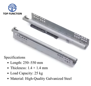 รางเลื่อนแบบติดตั้งใต้เคาน์เตอร์แบบกดเปิดเดี่ยวพร้อมมือจับ - Product Image 2