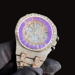 Reloj de Lujo con Diamantes de Moissanita VVS de Alta Calidad, Estilo Clásico, Diseño Hiphop, Caja de Acero Inoxidable, Calendario Completo - Product Image 6