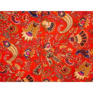 Nouvelle couette Kantha indienne imprimée à la main, couvre-lit Kantha en coton indien, jeté Kantha, couvre-lit indien fait main, couverture bohème - Product Image 2
