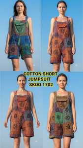 Nuevo y Elegante Mono Corto sin Mangas con Cuello Cuadrado y Cintura Alta, de Algodón con Parches, para Mujer, Diseño Vintage, Cómodo, para Verano - Product Image 3