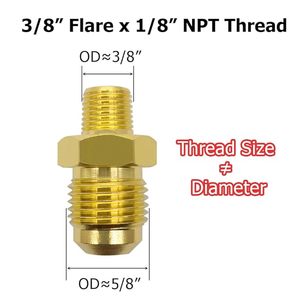 Acoplamiento de latón para tubo con abocardado de 3/8" x 1/8" NPT macho - Product Image 2