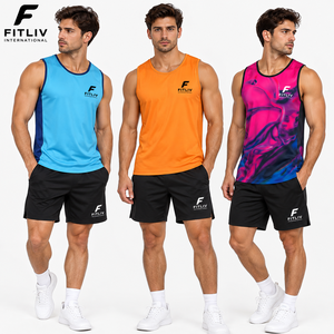European Size <b>Men's</b> Summer Sports <b>Vest</b> Knitted Crew Neck Elastic Fitness Running Sleeveless Shirt Thin Quick-drying Workout Tank - Product Image 5