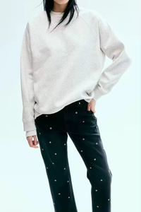 Custom Colors Oversized Women Daily Wear Sweatshirt Fleece Quick Dry Eco-Friendly Relaxed Fit Streetwear Crew Neck <b>Shirt</b> - Product Image 6