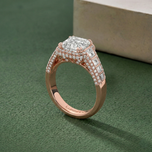 แหวนเพชรทรง Asscher Step Cut น้ำหนัก 4.16 กะรัต ทอง 14K ดีไซน์หรูหรา น้ำหนักเบา เหมาะสำหรับเป็นของขวัญวันครบรอบ เครื่องประดับชั้นดี - Product Image 1