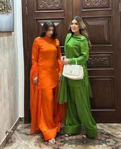 Vestidos Casuales de Diseñador para Mujer, Conjunto con Dupatta, Estampado Vintage, Decoración, Largo, Ecológico, Personalizado, Farshi Shalwar Kameez - Product Image 5