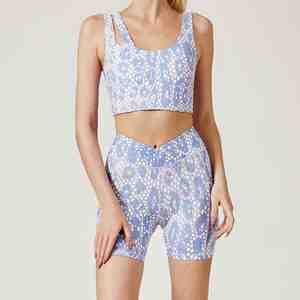 Conjuntos Deportivos para Mujer, 2 Piezas, Top Deportivo con Cierre Cruzado en la Parte Delantera, Pantalones Cortos, Conjuntos para Ejercicio, Gimnasio, Yoga, Fitness, Venta al Por Mayor - Product Image 3