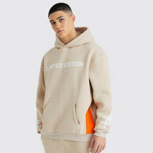 Survêtements à capuche en coton crème pour hommes, coupe ample, couleur unie, avec logo étoile, pour l'automne, tenue de jogging, vêtements de course pour hommes - Product Image 4