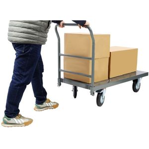 Carrello Industriale Piatto con Capacità di 900 kg, Piattaforma in Acciaio Liscia 24 X 48 per Uso Intensivo - Product Image 6