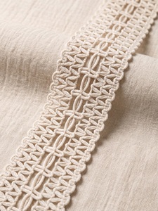Ribete de encaje calado de algodón artesanal para cortinas, artículos para el hogar, manualidades y textiles decorativos - Product Image 3