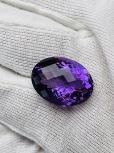 Ametista natural de corte ovalado, 24.82 quilates, piedra preciosa de gran tamaño, calidad AAA, con brillo, buen color, corte y pulido perfectos a precio económico. - Product Image 5