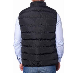Gilet d'hiver pour homme de qualité supérieure, personnalisé, épais, col montant, imperméable, sans manches, couleur noire - Product Image 6