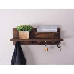 Organizador de Llaves y Correo de Madera Hecho a Mano, Ecológico y Duradero, para Colgar en la Pared - Product Image 3