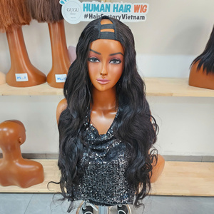 Perruque longue en U en gros avec petit bonnet, sans colle, fabriquée à la machine, en cheveux humains vierges, perruque en U en forme de V naturelle, cheveux du Vietnam - Product Image 3