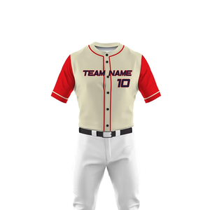 Maillot de baseball imprimé sur mesure, nom de l'équipe, numéro 10, manches courtes, logo sur le devant, chemise uniforme pour adultes, coupe régulière pour hommes - Product Image 1