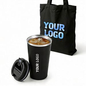 Gobelet intelligent à logo LED avec affichage de la température, en acier inoxydable, pour le voyage, le café, les cadeaux promotionnels d'entreprise, vente en gros - Product Image 1